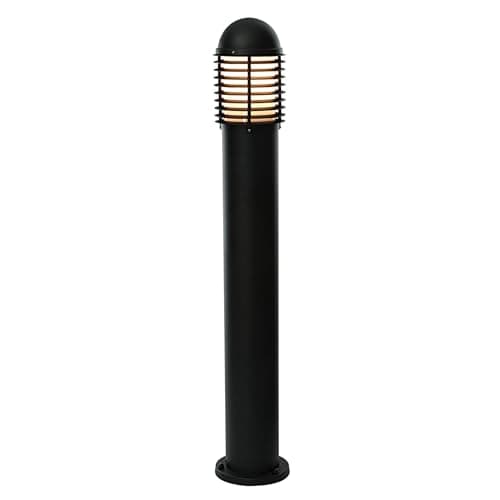 Image of Saxby Louvre 60W Black Aluminium Outdoor Garden IP44 Ground Bollard Light