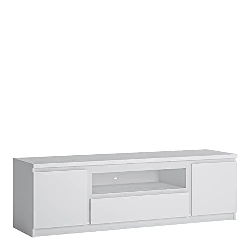 Image of Furniture To Go | Fribo 2 door 1 drawer 166 cm wide TV cabinet in White