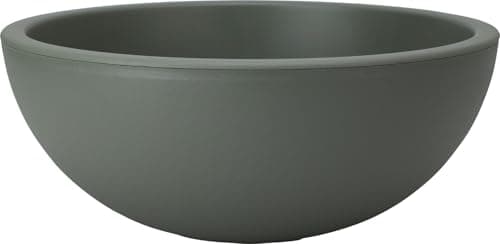 Image of Muddy Hands 40cm Large Dark Green Bowl Plant Pot Indoor Home Outdoor Garden Round Plastic Flower Planter Water Feature