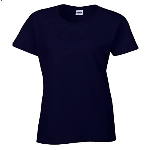 Image of Gildan Ladies/Womens Heavy Cotton Missy Fit Short Sleeve T-Shirt (L) (Navy)