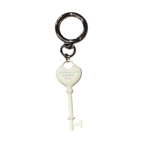 Image of Hangsu Classical Heart Keychain Jewelry Trendy Alloy Keyring Gift Elegant Key Chain for Friend Family Romance Occasions Portable Love Keychain for Bags & Backpacks