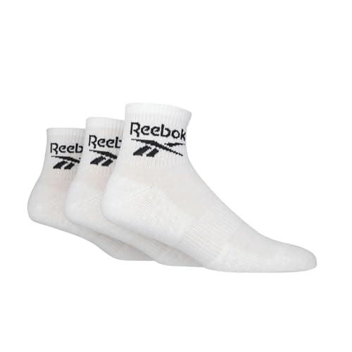 Image of Reebok Mens 3 Pair Ankle Sports Socks White 11-12.5