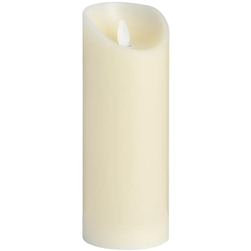 Image of Hill 1975 Luxe Collection 3 x 8 Cream Flickering Flame LED Wax Candle, Mixed, one, 18093