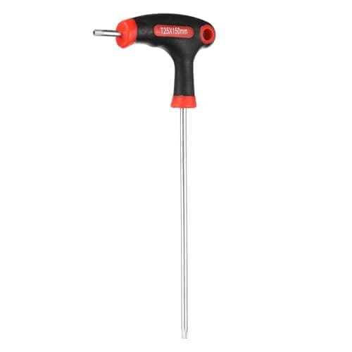 Image of sourcing map T-Handle Torx Key Wrench T25 CR-V Dual End T-Key Wrench Torx Screwdriver Hex Keys Tool for Automotive Household Maintenance, Red Black
