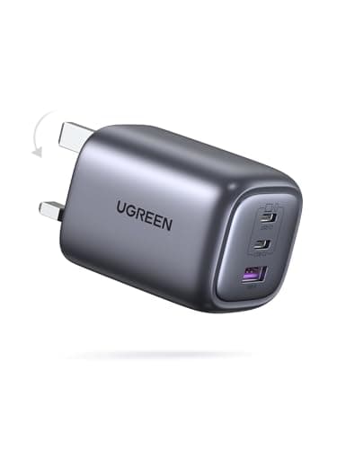 Image of UGREEN USB C Plug Charger, 65W Nexode Foldable Fast GaN 3-Port Charger, Support PPS/PD3.0, Compatible with MacBook Pro/Air, iPhone 17/17 Pro/16/15, iPad, Galaxy S25/S24, etc