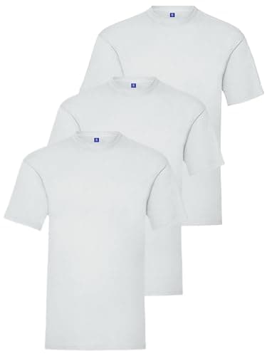 Image of BRAND KRUZE Mens 3 Pack T-Shirt Set Crew Neck Casual Cotton Regular Fit Short Sleeve Printed Plain T-Shirts KZTS138 Tshirt White S (3 Pack)