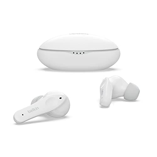 Image of Belkin SOUNDFORM Nano, True Wireless Earbuds for Kids, 85dB Limit for Ear Protection, Online Learning, School, IPX5 Certified, 24 H Play Time for iPhone, iPad, Kindle, Pixel and More – White