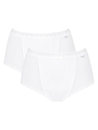 Image of Sloggi Women's Maxi 2 Pack Control Knickers, White, 12 UK