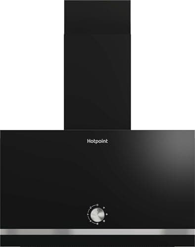 Image of Hotpoint PHVP62FLMK 60cm Angled Chimney Cooker Hood - Black
