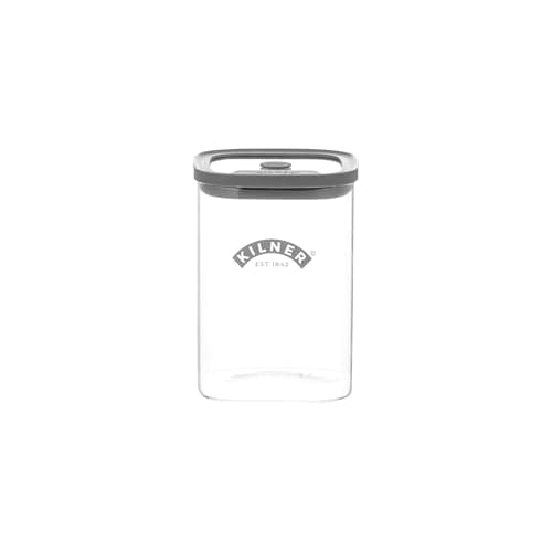 Image of Kilner Fresh Storage Jar 1 Litre Glass Food Container with Vacuum Seal Lid | BPA-Free Glass | Airtight, Stackable, Easy-Pour Design | Ideal for Tea, Coffee, Sugar & More