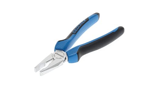 Image of GEDORE Combination Pliers for Cutting/Holding/Twisting, Long Cutting Edges, Dual-Material Grips, European Pattern, Length 180 mm, 8245-180 JC