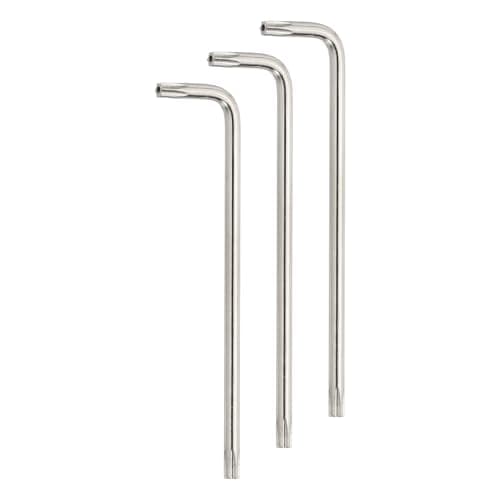 Image of sourcing map 3 Pcs T20 Security Anti Tamper Proof Torx Star Key Bit 3.74" Long Arm L-Shaped Torx Hex Key Wrench with Hole 6 Points Spanner Carbon Steel Hand Tool for Automotive Bright Silver