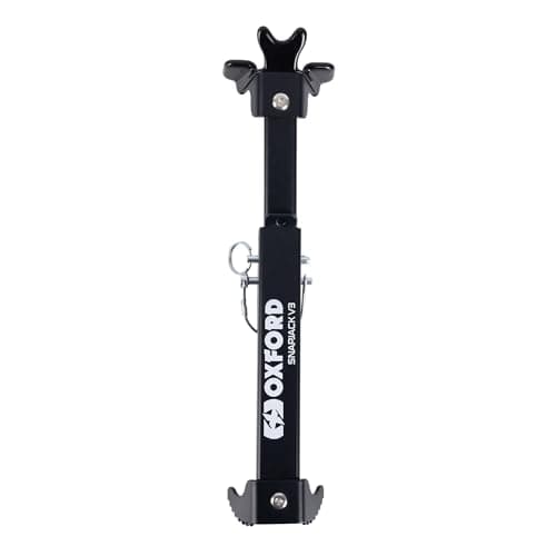 Image of Oxford Snapjack V3 Motorcycle Chain Maintenance Stand Portable Compact Rear Wheel Lift for Compact Motorbike Chains Lubrication Cleaning Tyre Rim Lightweight with Accessories and Carry Pouch