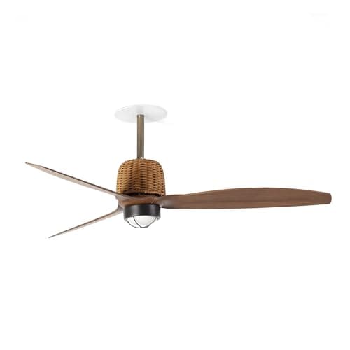 Image of FARO BARCELONA 33436R1N - WEAVER RECESSED M Fan old gold/walnut 3000K