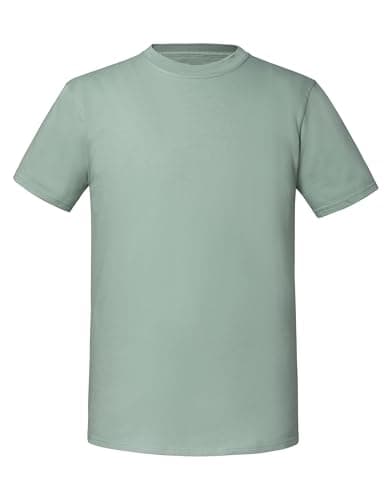Image of COOZO Men's Classic Blank Ringspun Premium Crew Neck Short Sleeve T-Shirt - Sage - L