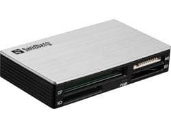 Image of Sandberg 133-73 - (133-73) External USB 3.0 Multi Card Reader 6 Slot USB Powered Silver & Black 5 Year Warranty