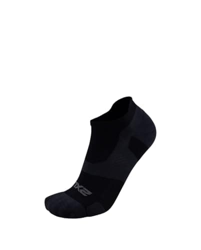 Image of 2XU Unisex's Vectr Light Cushion No Show Socks, Black/Titanium, M
