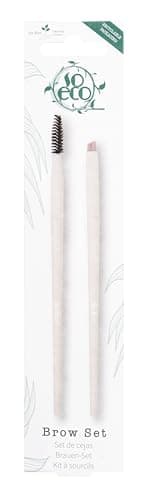 Image of So Eco Brow Set - Vegan & Cruelty-Free Eyebrow Brushes for Precision Eyebrow Shaping, Soft Synthetic Bristles, Birchwood Handles, Plastic-Free Packaging