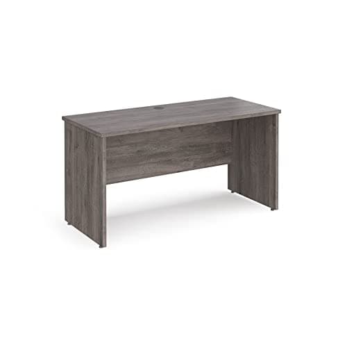 Image of Mr Office Maestro 25 straight desk 600mm deep - panel end leg, Grey oak, 1400