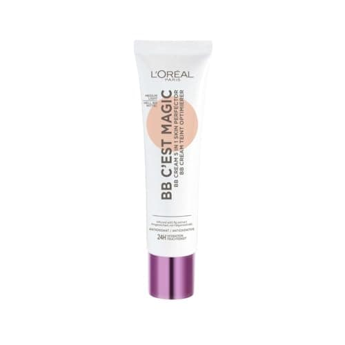 Image of L'Oréal Paris Magic BB Cream with SPF 20, 5-in-1 Skin Tint with Vitamin B5 and Vitamin E, Lightweight Hydrating Formula Adapts to Skin Tone for a Natural Glowy Finish, 30 ml, Shade: 03 Medium Light