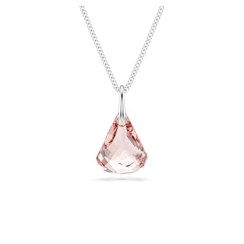 Image of Swarovski Lunar Drop Pendant Necklace, Pink Toupie-Cut Crystal in a Rose Gold-Tone Finished Setting, Part of the Lunar Collection