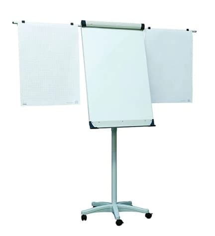 Image of Display Genie Easel Pro Dry Wipe Magnetic Whiteboard 1000 x660mm – Two Extension Display Arms – Adjustable Height – Mobile Base Stand – Flipchart Holder – Ideal for Home, School, Office & Tuition