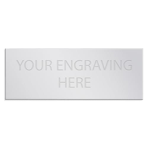 Image of TROPHIESPLUSMEDALS Silver Engraving Plate Square Cut - Self-Adhesive Metal | 67 x 25mm | Trophy & Plaque Personalisation