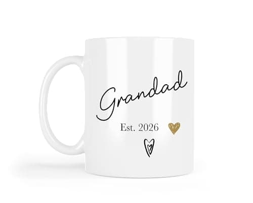 Image of UNIQUEPGIFTS New Grandad Mug 2026, Grandparents Gifts, 11 Oz White Mug Set (Grandad Est. 2026)