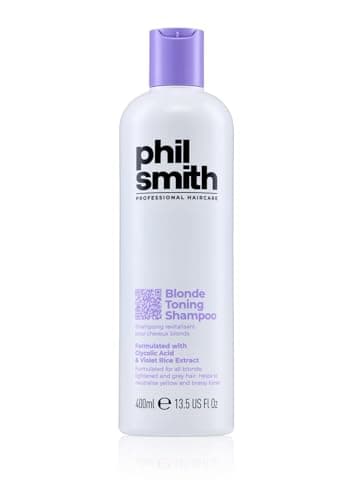Image of Phil Smith Professional Blonde Toning Shampoo - Purple Shampoo for Blonde, Silver & Highlighted Hair - Neutralises Brassiness & Brightens Tone - 400ml