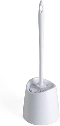 Image of SPN Toilet Brush Set - Heavy-Duty, Space-Saving Design, and Easy-to-Clean Bristles - Modern Bathroom Cleaning Tool WHITE