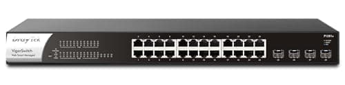 Image of DrayTek VigorSwitch P1281x Smart Switch with 24 x GbE PoE+ Ports and 4 x 10Gbps SFP+ Interfaces