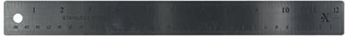 Image of Xcut 12" 30cm Steel Metal Ruler Soft Back, Straight Edge, For Hobby Craft Kit, Designs, Measuring, Drawings, Plans, Quilting
