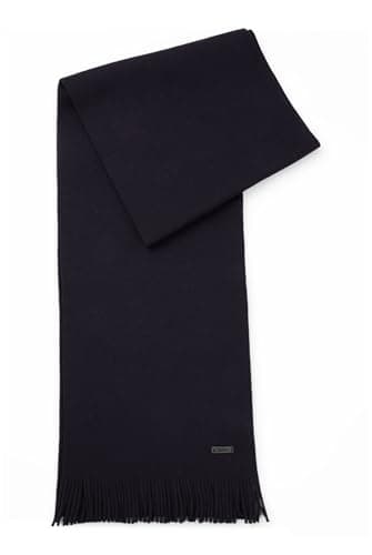 Image of BOSS Mens Albas Raschel-knit scarf in responsible virgin wool