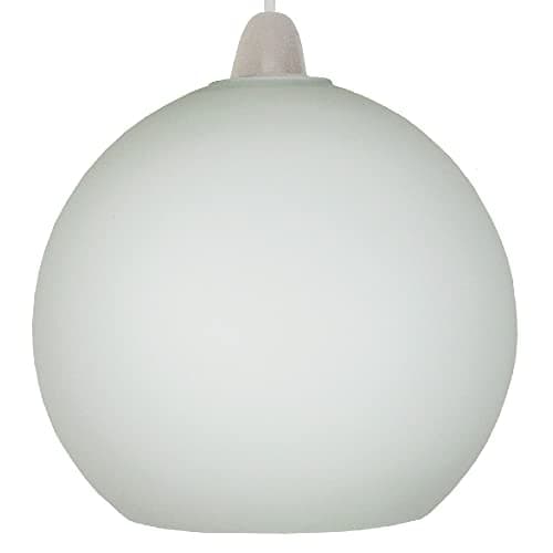 Image of White Opal Glass Vintage Easy Fit Dome Pendant Shade | 20cm Diameter | None Electric Ceiling Lampshade | Fits Lampholder Types E14 E27 B15 B22