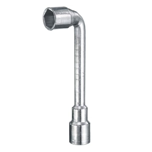 Image of sourcing map L Shaped Angled Hex Socket Wrench 21mm 45# Steel Double Ended Metric 6 Point Tubular Socket Spanner for General Repairing, Pipeline, Bicycle Car Maintenance