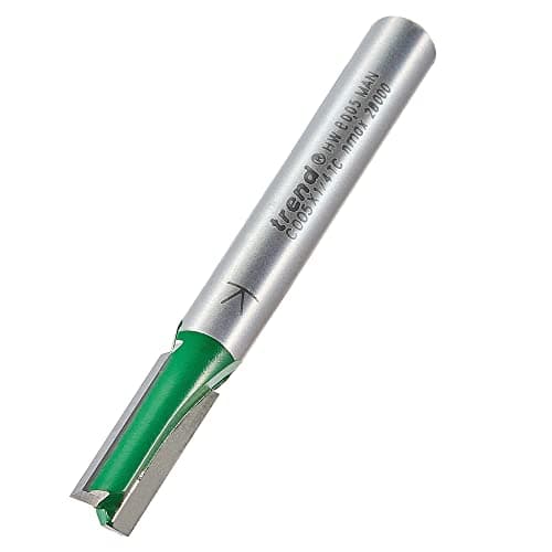Image of Trend CraftPro Straight Two Flute Router Cutter Bit, 1/4 Inch Shank, 6mm Cut Diameter & 16mm Cut Length, Tungsten Carbide Tipped, C005X1/4TC
