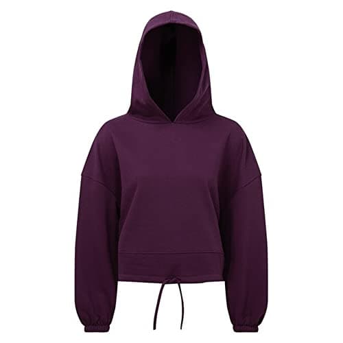 Image of Tri Dri Womens/Ladies Cropped Oversize Hoodie (2XS) (Mulberry)