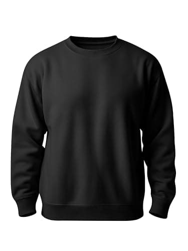 Image of Love My Fashions Mens Sweatshirts Crew Neck And Long Sleeve Plain Sweater Fleece Jumper for Men Uk Black
