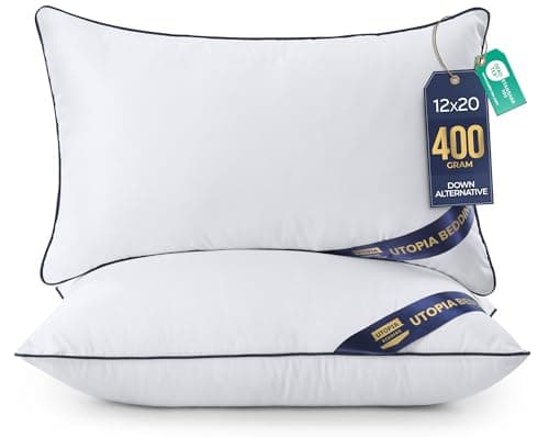 Image of Utopia Bedding Cushion Inner Pads (Pack of 2), 30x50 cm (12 x 20 inches) Cushion Stuffer Inserts, Hollowfibre Piping Pillows (White)