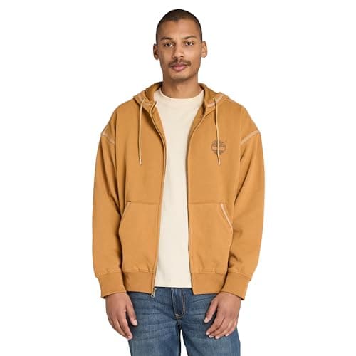 Image of Timberland Men's 10061 Full Zip Hooded Sweatshirt, Wheat Boot, L