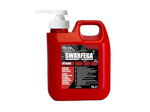 Image of Swarfega Extreme Heavy-Duty Hand Cleaner 1 Litre Pump – Solvent-Free, Non-Abrasive Scrubbing Agents, Orange Fragrance – Removes Oil, Grease, Tar, Paint, Adhesives & Industrial Grime
