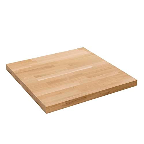 Image of domli Solid Wood Premium Oak Table Top | 600m x 600mm x 40mm | Top Grade European Wooden Large Square Kitchen Dining Tabletop Worktop Desktop Countertop Workstation