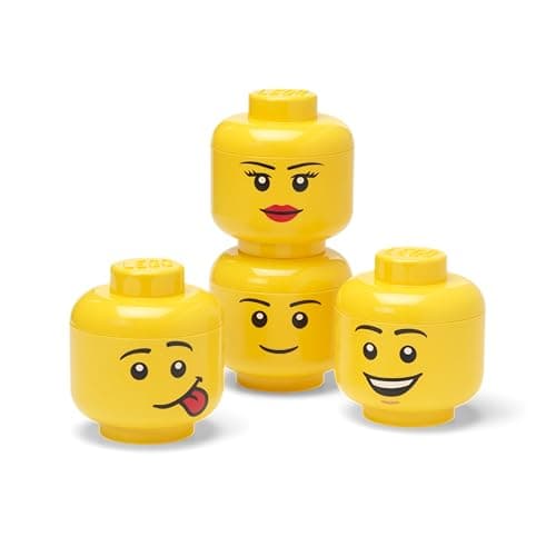 Image of Room Copenhagen LEGO Storage Head Mini Set (4 PCS) - Fun Stackable Storage Boxes with Unique Character Designs