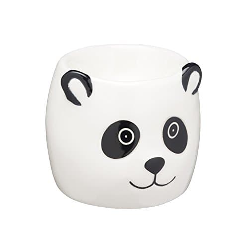 Image of KitchenCraft Ceramic Panda-Shaped Novelty Egg Cup, 6 x 5.5 x 5.5 cm (2.5" x 2" x 2") - Black/White