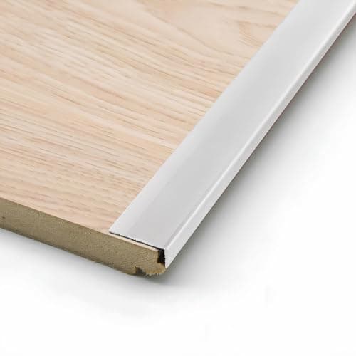 Image of 0.9M(2.95ft)Aluminium Threshold Strip, L-Shape Outside Corner Strip, Laminate Profile Flooring, Protection Des Bords, Self Adhesive(Silver,2cm*0.7cm)