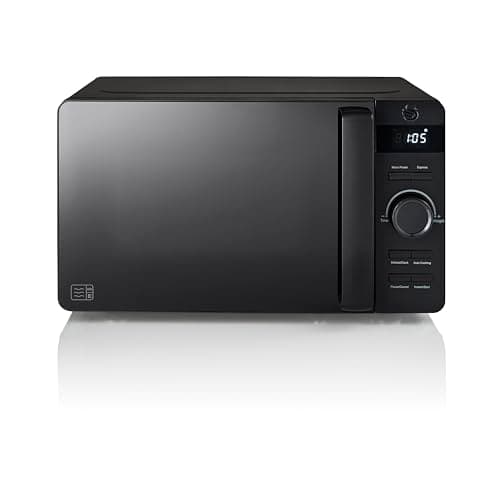 Image of Swan SM22037LBLKN Stealth LED Digital Microwave with Glass Turntable, Defrost Setting, 20L, 800W, Matte Black