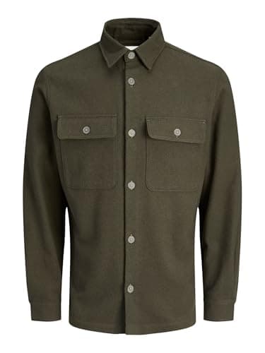 Image of Jprrayle Melange Solid L/S Overshirt Sn, Peat, S