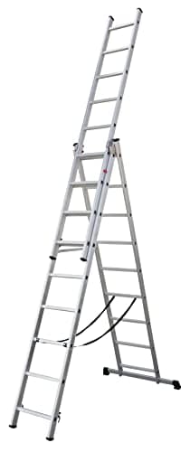 Image of Sealey, Aluminium Extension Combination Ladder, 3x9 EN 131 - ACL3