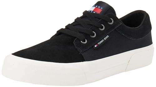 Image of Tommy Jeans Men's TJM Vulc. Skater Mix Material (Em0em01456 Low Top, Black, 10 UK