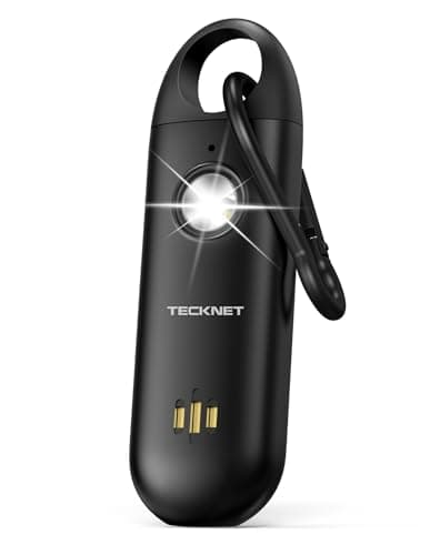 Image of TECKNET Personal Safety Alarms For Women, Self Defense Keychain with SOS Strobe Light, Rechargeable Panic Alarm, Security Siren Self Defense with 130dB Volume, Panic Alarm for Women Kids Elder(Black)